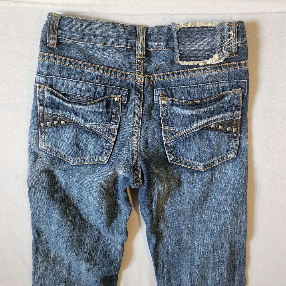 Helix Size 16 Jeans 100% Cotton Slim Boot Cut Distressed 30x28 - Picture 5 of 8